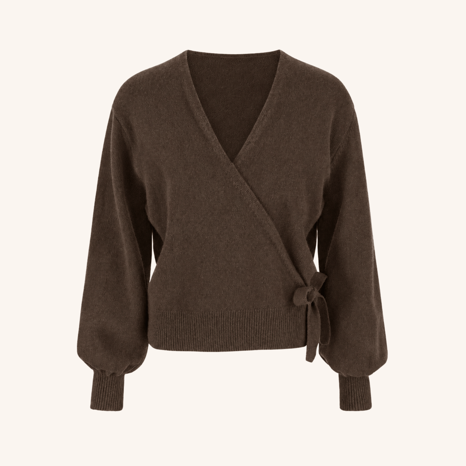 NORDLICHT Strickjacken Mona Wickelcardigan Wolle Braun