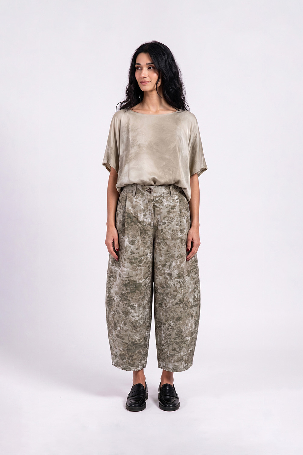 Sanctamuerte Pantaloni Linea Morbida Hose Jacquard Blumen