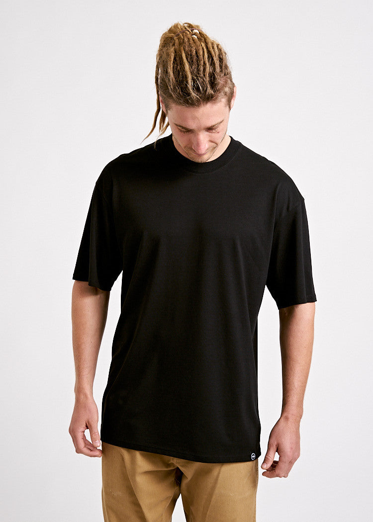 Wijld WoodShirt James T-Shirt Herren Black Lyocell Bio-Baumwolle