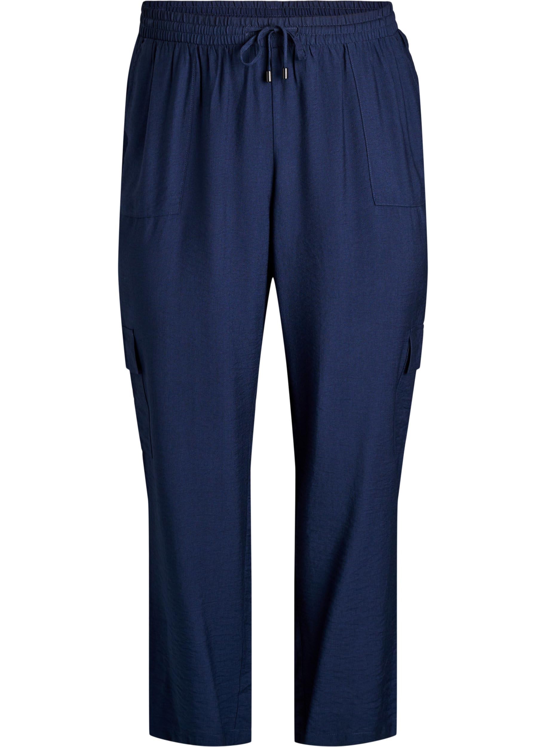 Zizzi Trousers Cargohose Viskose Ecovero Tunnelzug Gr.42-60