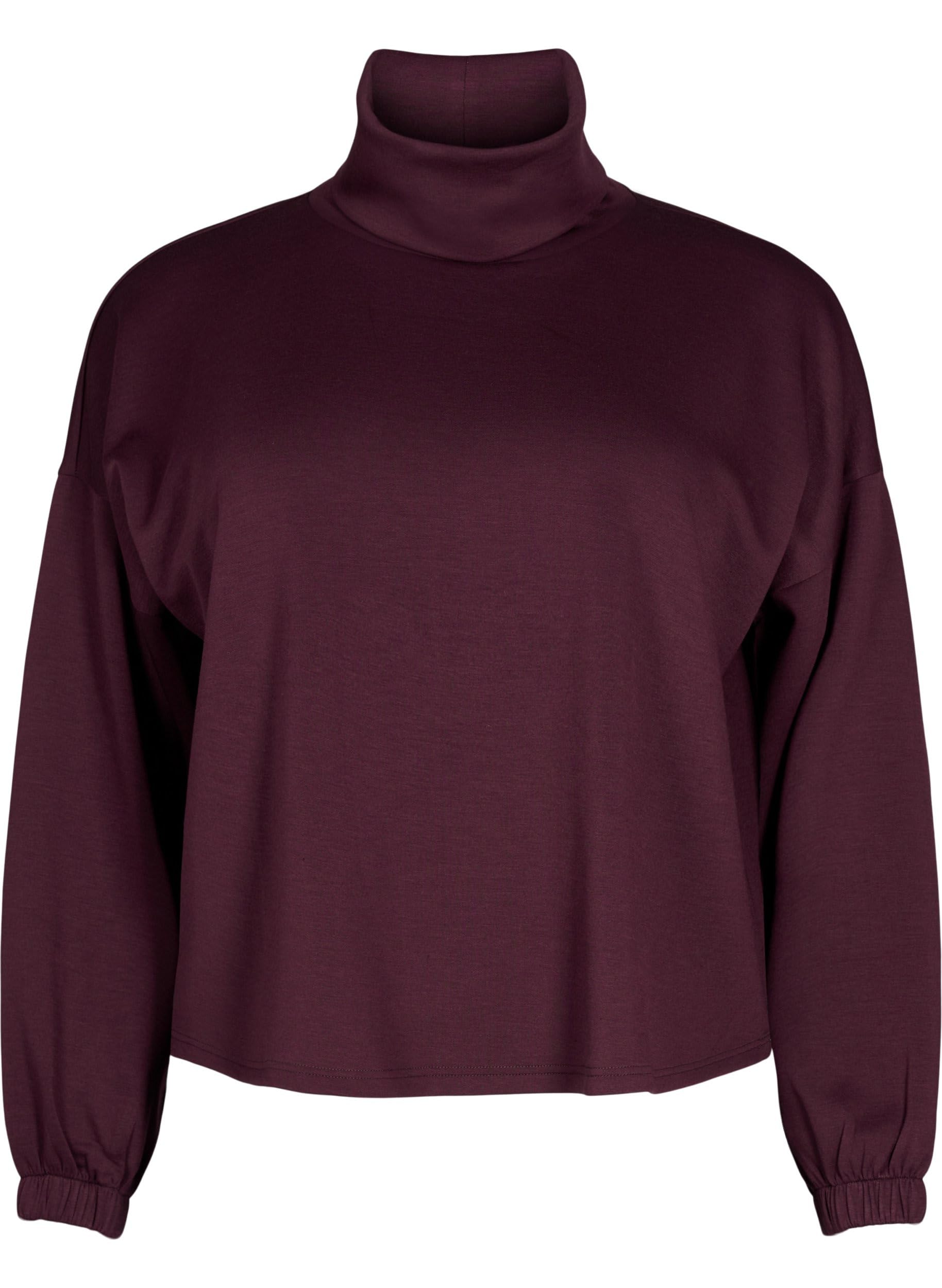 Zizzi Bluse Modal Rollkragenpullover Langarm Große Größen