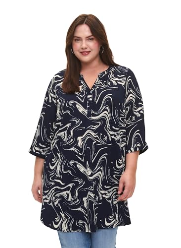 Zizzi T-Shirts Tunika Print 3/4 Ärmel Tunika