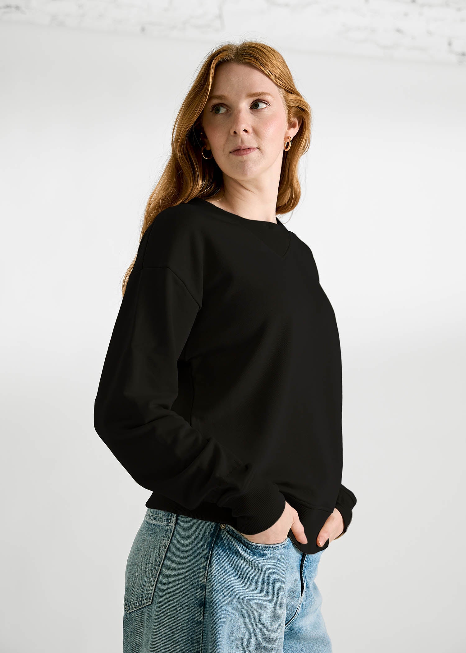 Wijld Sweater Laura Damen Pullover Schwarz 360 g/m²