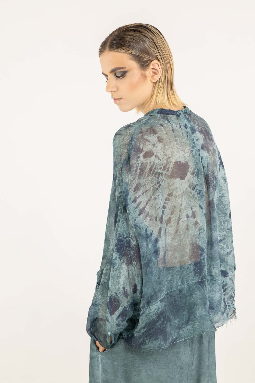 Sanctamuerte Camicie Over Boxy Bluse Viskose Seide