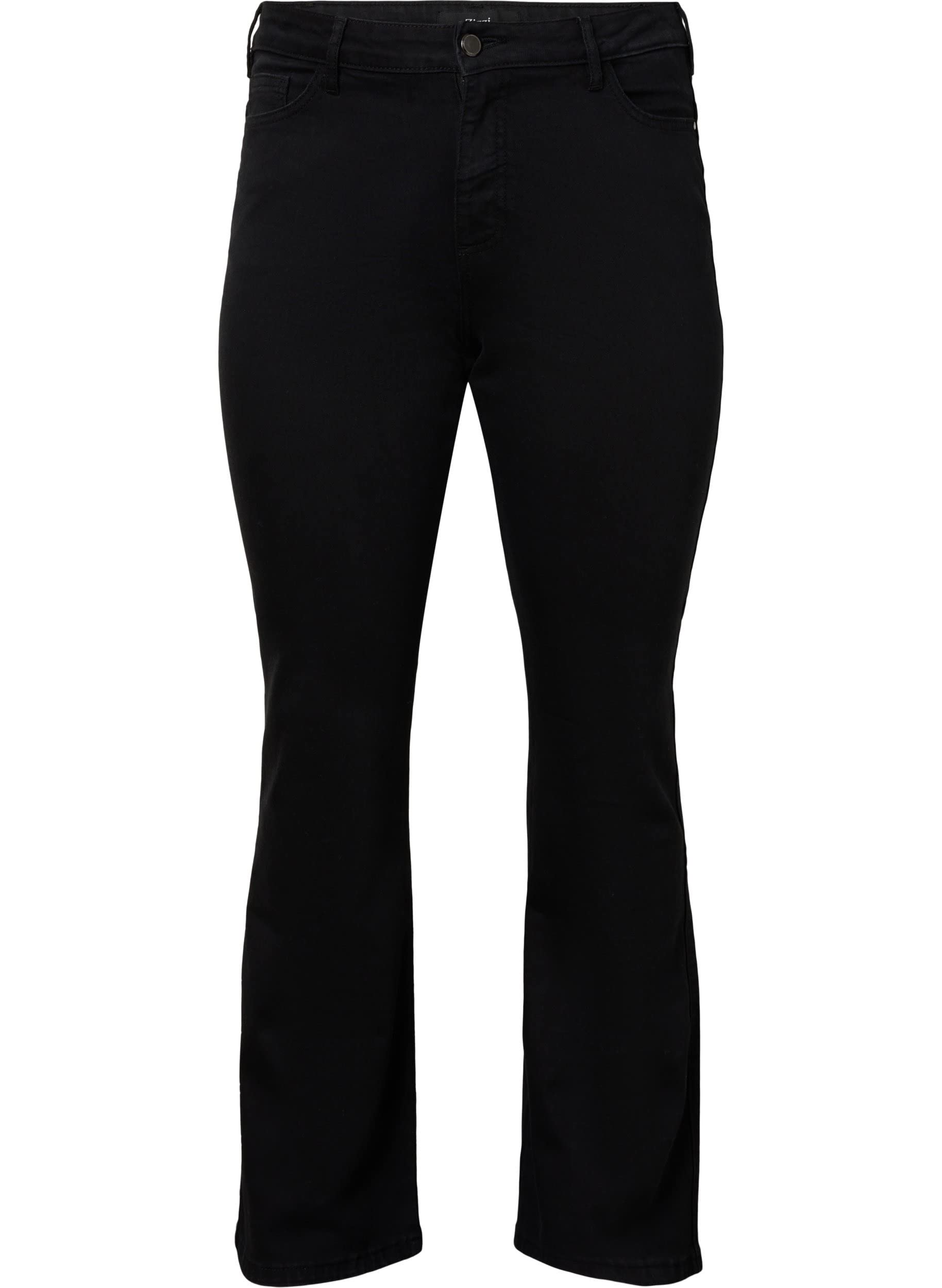 Zizzi Ellen High Waist Bootcut Jeans Schwarz Stretch