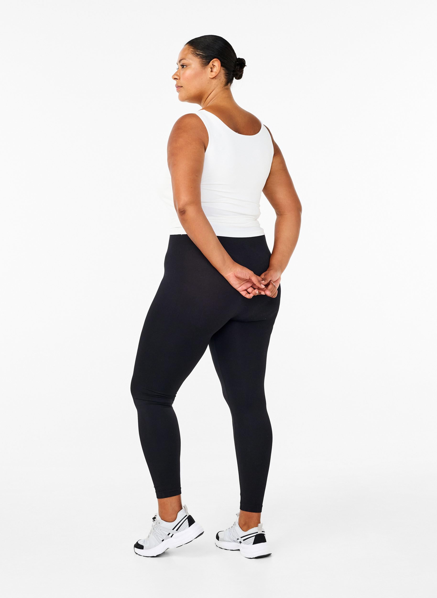 Zizzi Leggings Damen Nahtlos Basic Lang Stretch Gr. 54-56