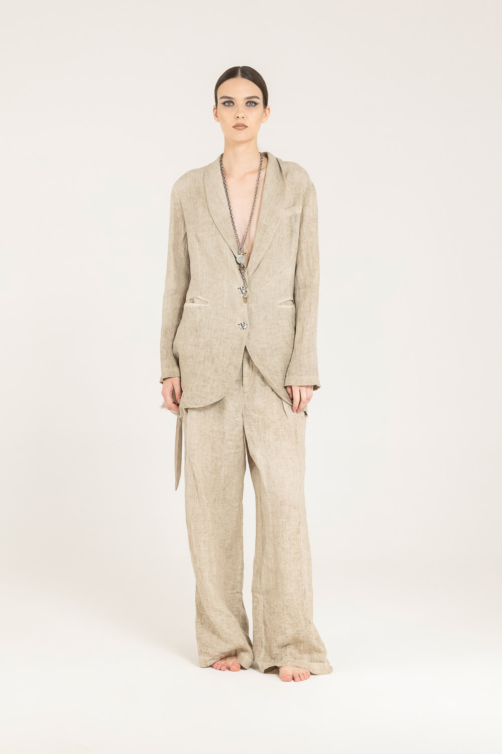 Sanctamuerte Capispalla Blazer Loose Blazer Leinen locker
