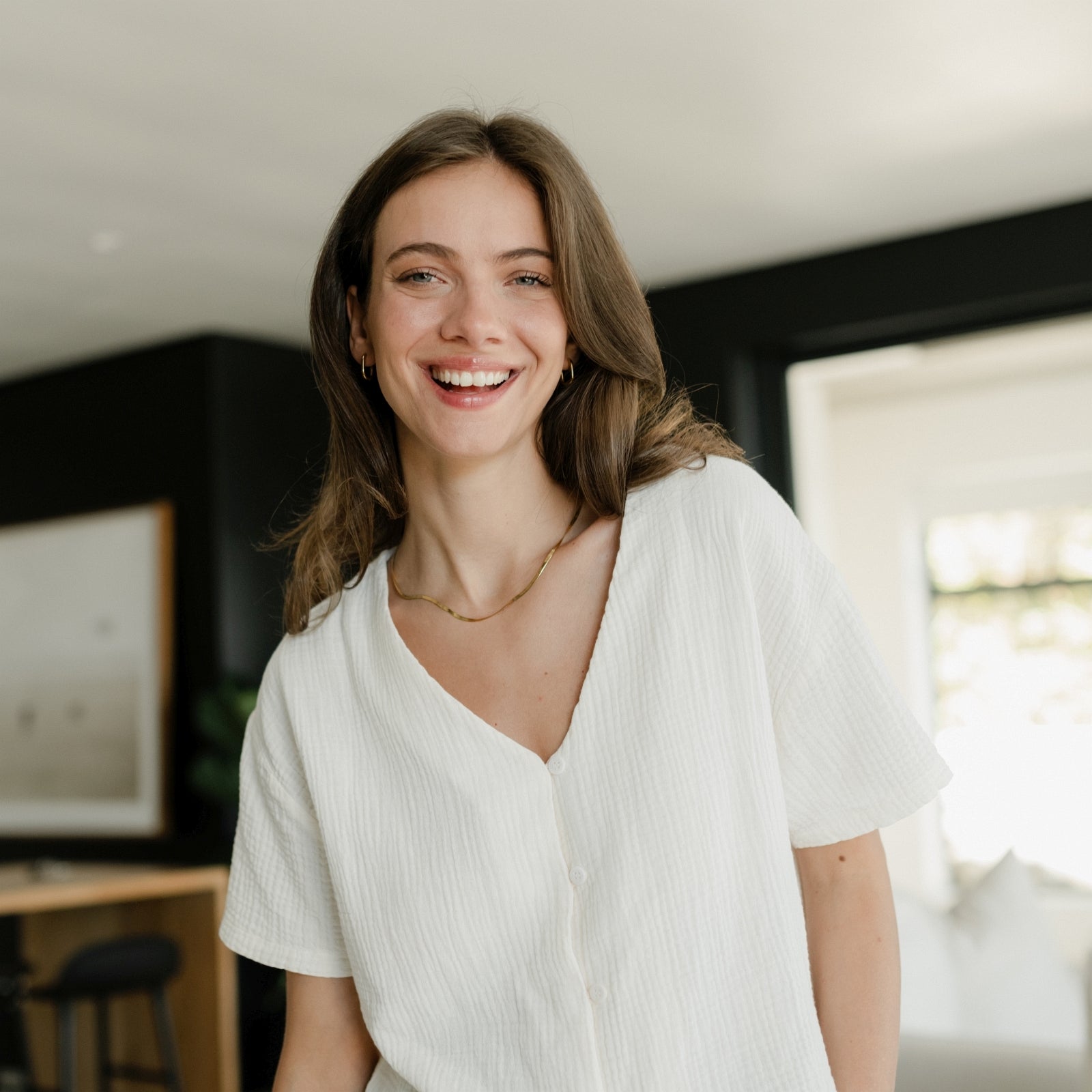 NORDLICHT Freja Musselin Shirt Kurzarm Bio-Baumwolle