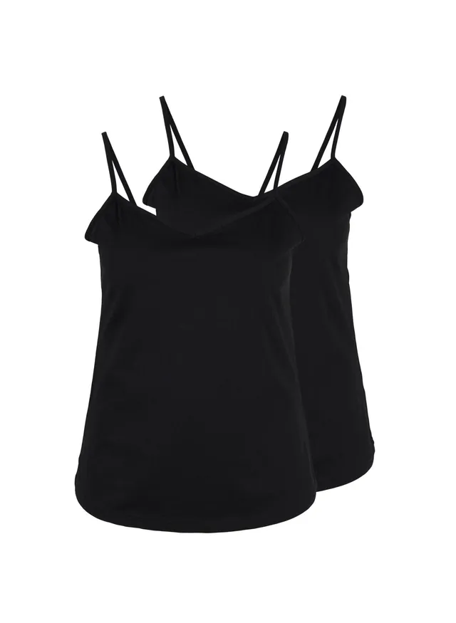 Zizzi 2er-Pack Top Baumwolle V-Ausschnitt Damen