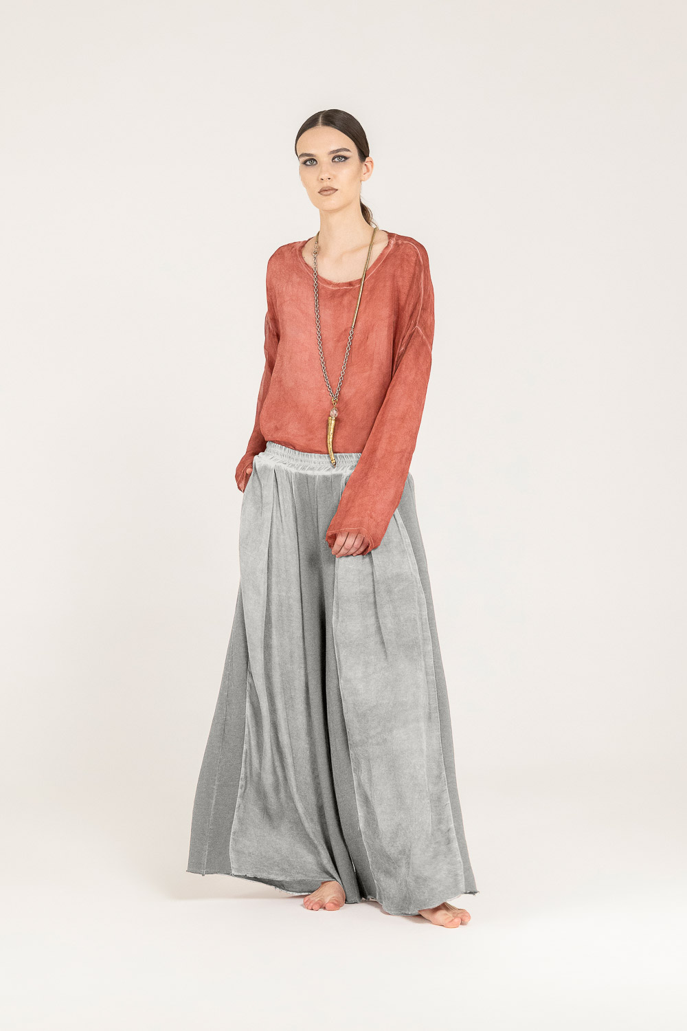 Sanctamuerte Pantaloni Loose Fit Hose Palazzo Viskose
