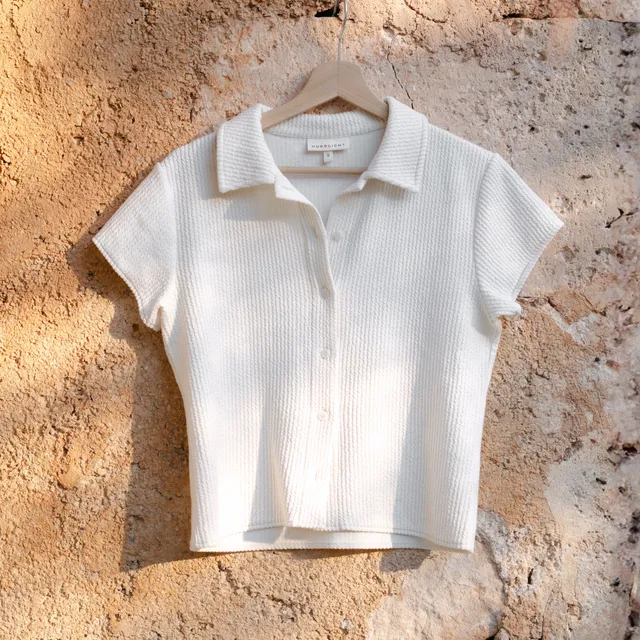 NORDLICHT Aila Jersey Bluse Kurzarm Natur Bio