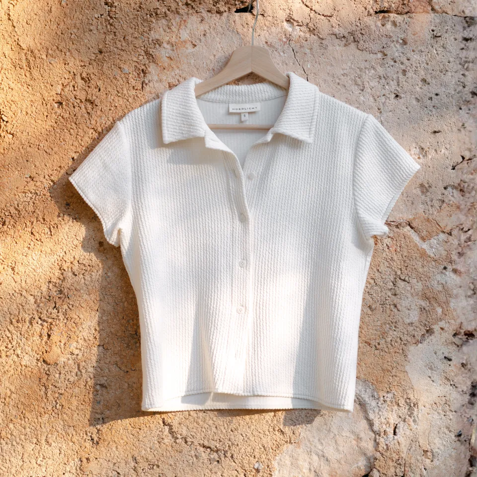 NORDLICHT Aila Jersey Bluse Kurzarm Natur Bio
