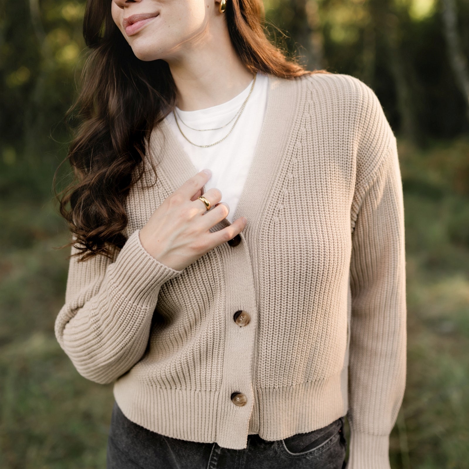 NORDLICHT Marla Strickjacke Natur Grobstrick Cardigan