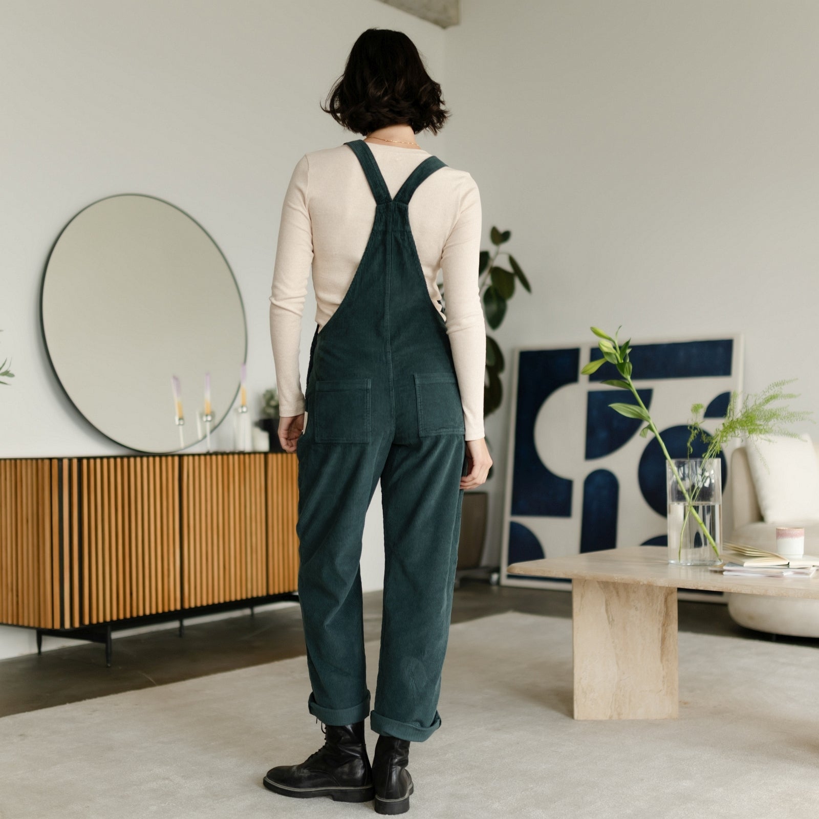 Nordlicht Liv Cord Latzhose Damen Grün Bio-Baumwolle