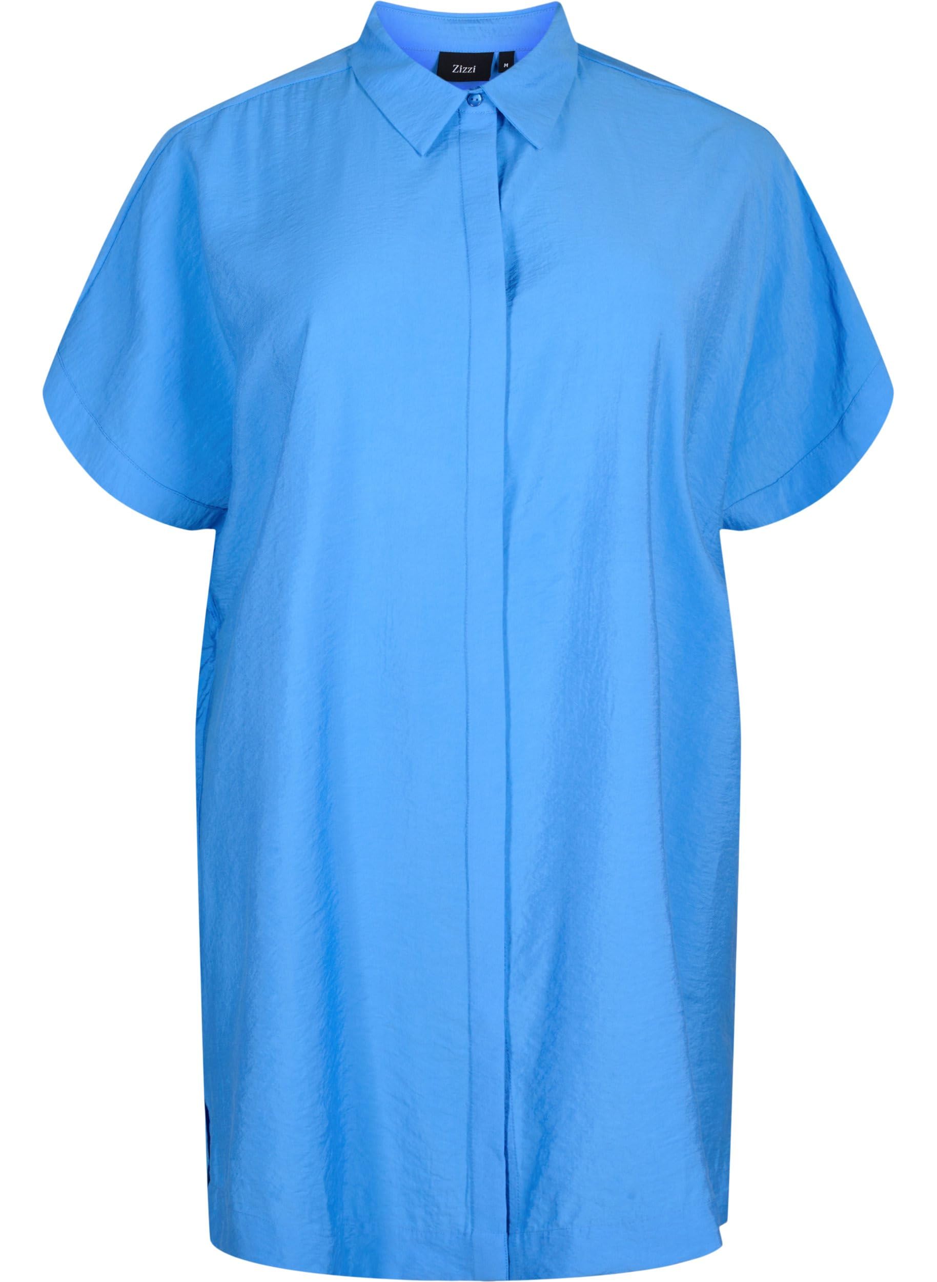 Zizzi Viskose Shirt Damen lang 1/2-Arm Ecovero Seitenschlitz