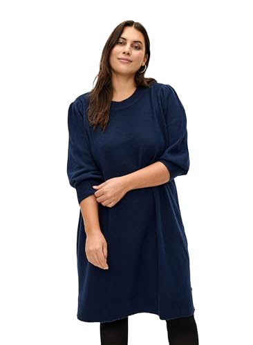 Zizzi Dresses Strickkleid Melange 3/4-Arm S 42/44