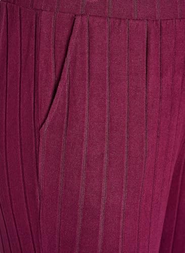 Zizzi Hose Viskose Streifen elastischer Bund Stoffhose