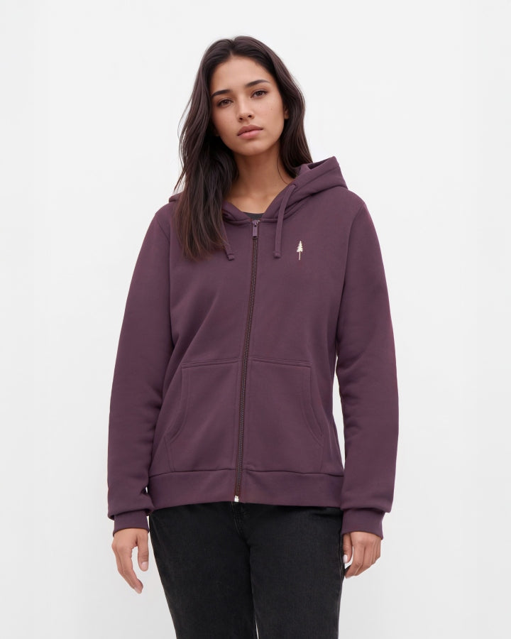 NIKIN TreeHoodie Jacket Women Hoodie Deep Purple Bio-Baumwolle