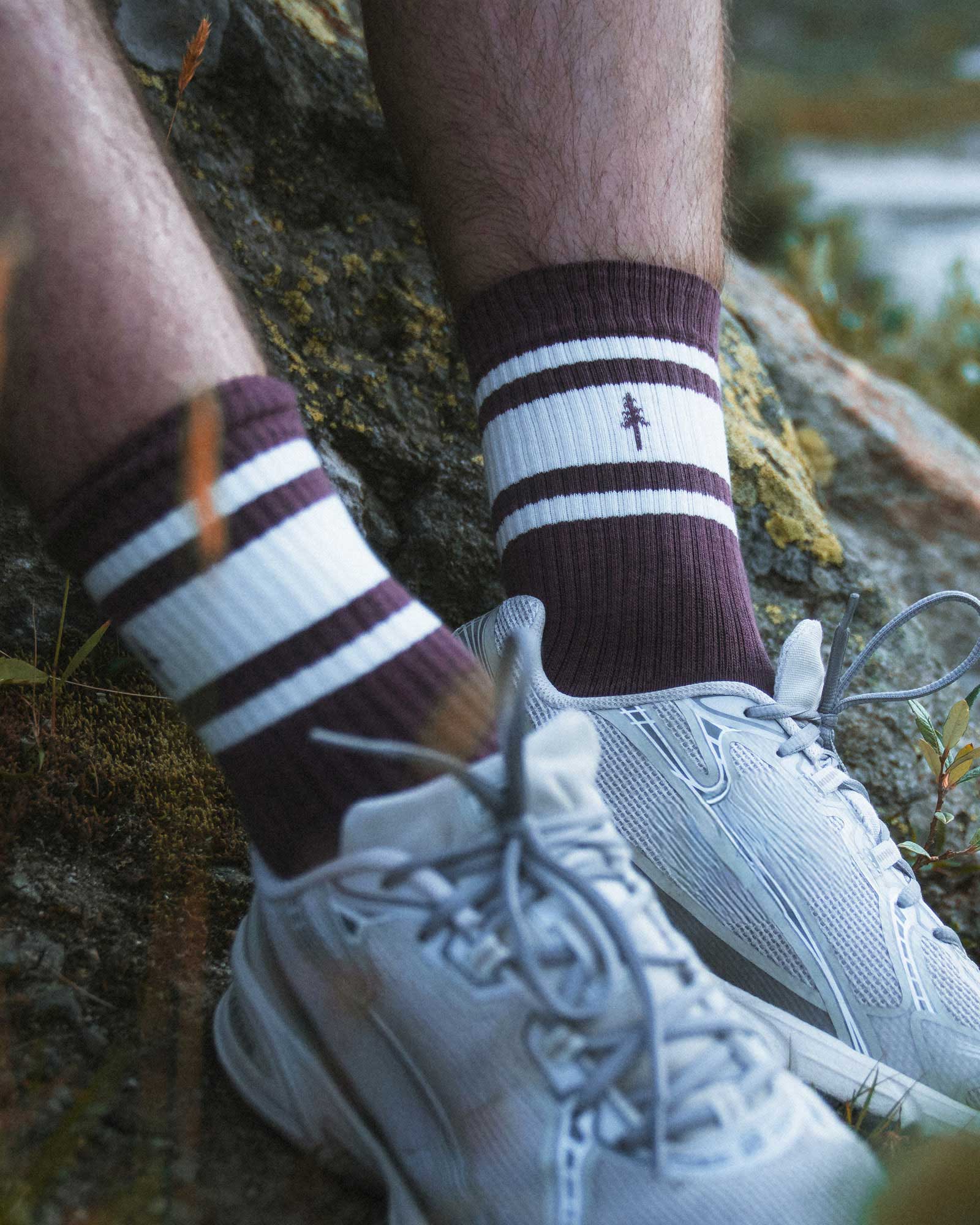 NIKIN TreeSocks Ribbed Striped Socken 2er-Pack Cocoa Bio