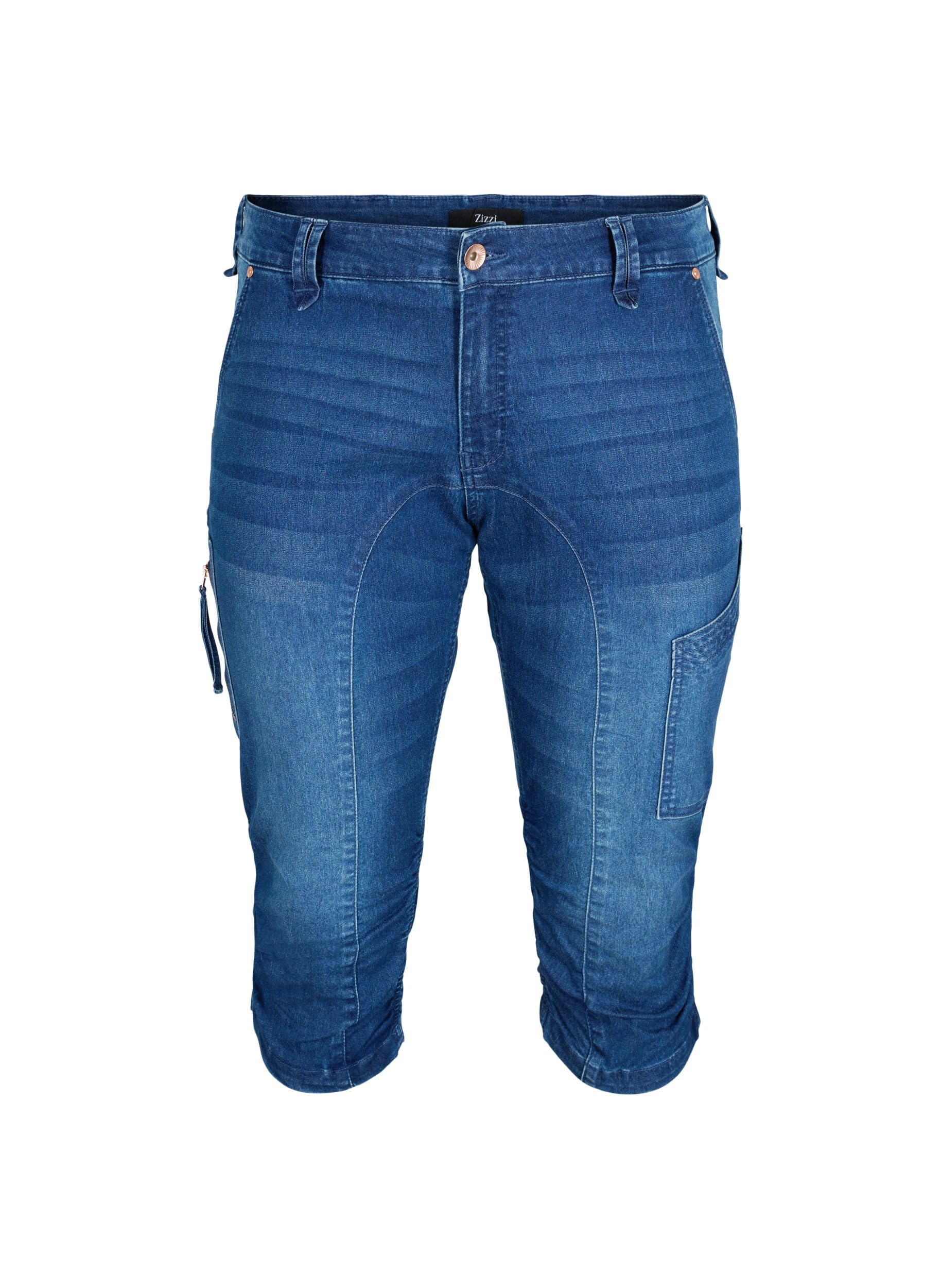 Zizzi Jeans Capri-Jeans Slim Fit 3/4 Dark Blue Denim Gr. 44