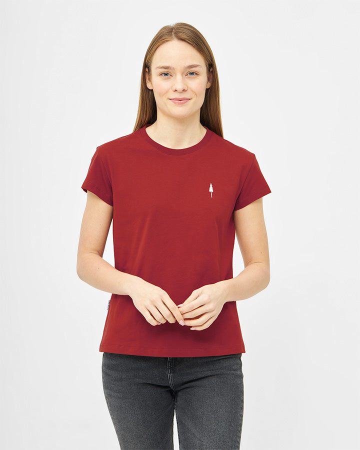 NIKIN TreeShirt Women T-Shirt Bloodstone Red Rot Bio-Baumwolle