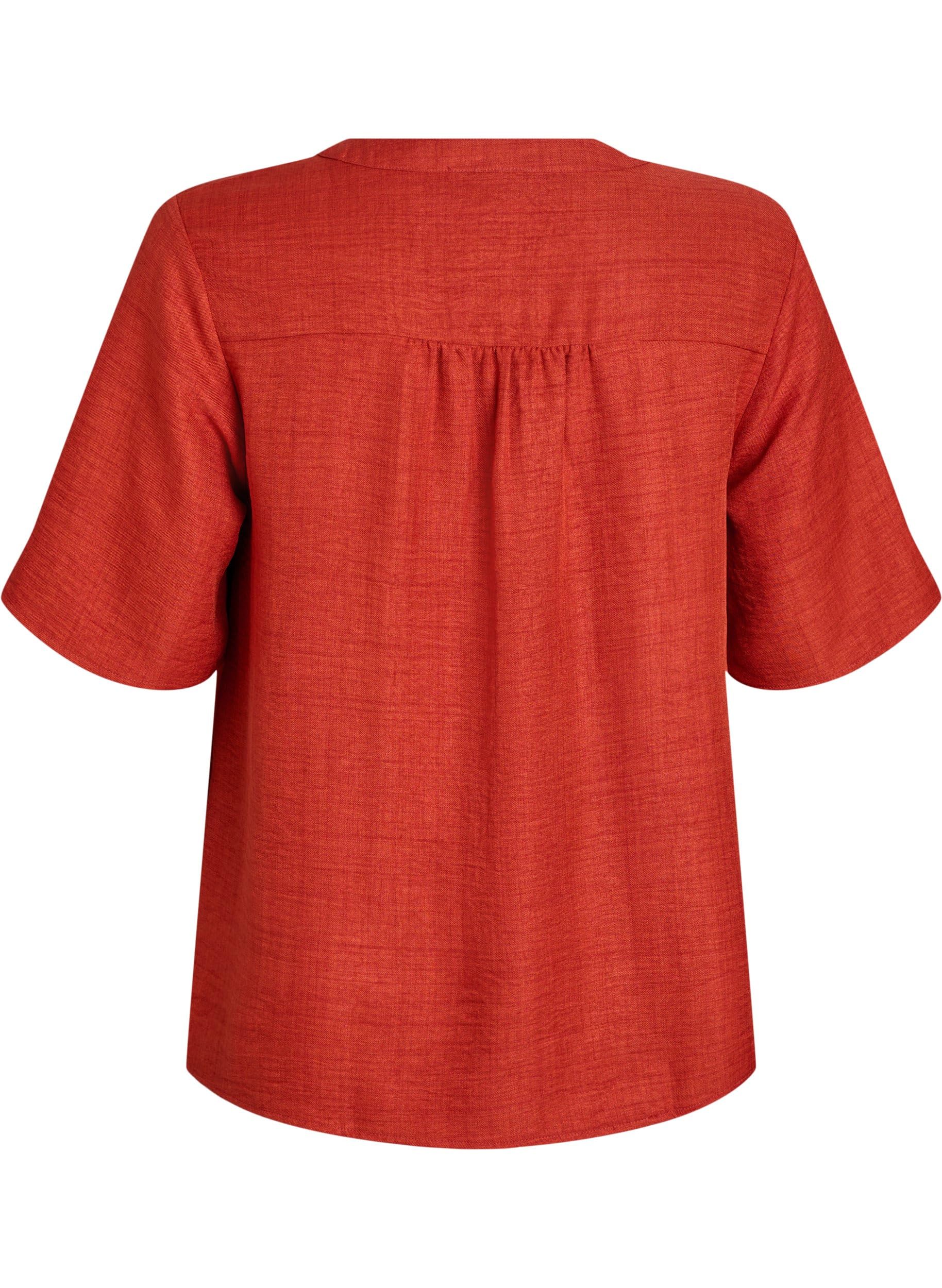 Zizzi Blouses Hemdbluse Große Größen 42-60 V-Ausschnitt