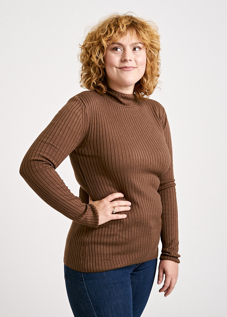 Wijld Rain Drum Rollkragen Strickpullover Damen Lyocell