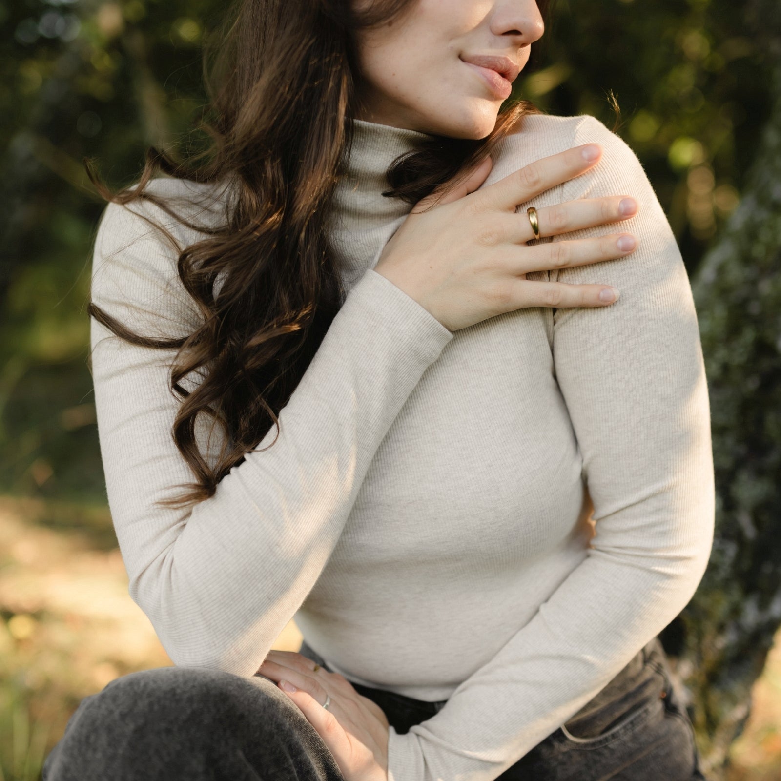 NORDLICHT Longsleeves Dana Ripp Rollkragenshirt Natur M