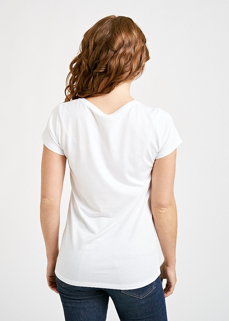 Wijld Sarah Damen T-Shirt Bright White Loose Regular weich