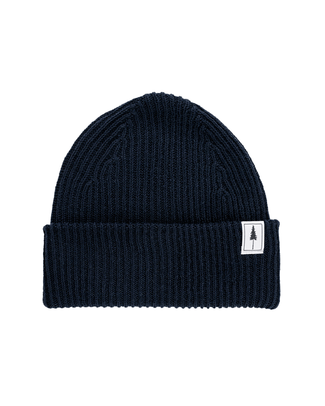 NIKIN Treeanie Ribbed Mütze Navy One Size Baumwolle