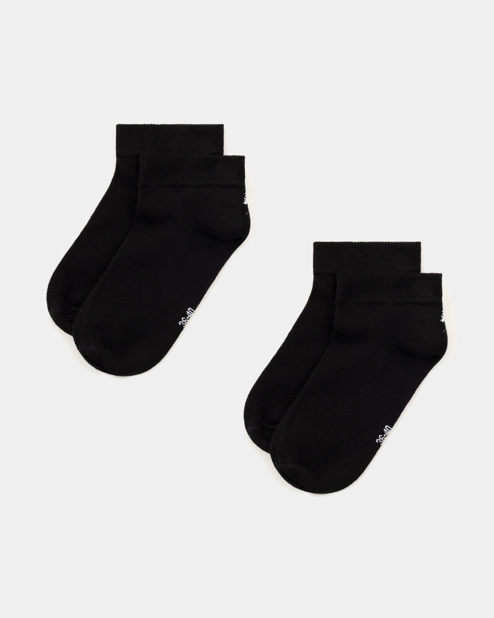 NIKIN TreeSocks Short Heel Sneakersocken Black 2er Bundle