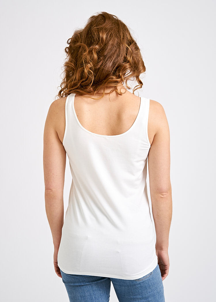Wijld Melanie Tank Top Damen Bright White Slim Lyocell