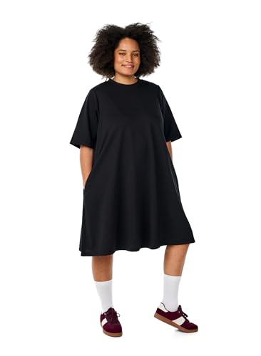 Zizzi Kleid Kurzarm Jersey Rundhals A-Linie Große Größen