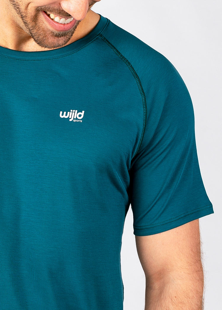 Wijld Sportshirt Herren Petrol T-Shirt Lyocell atmungsaktiv