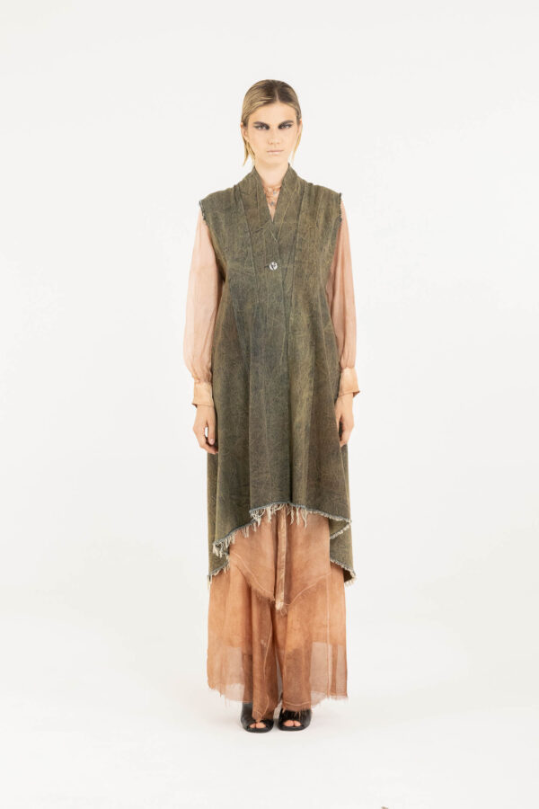 Sanctamuerte Capispalla Gilet Redingote Weste Denim