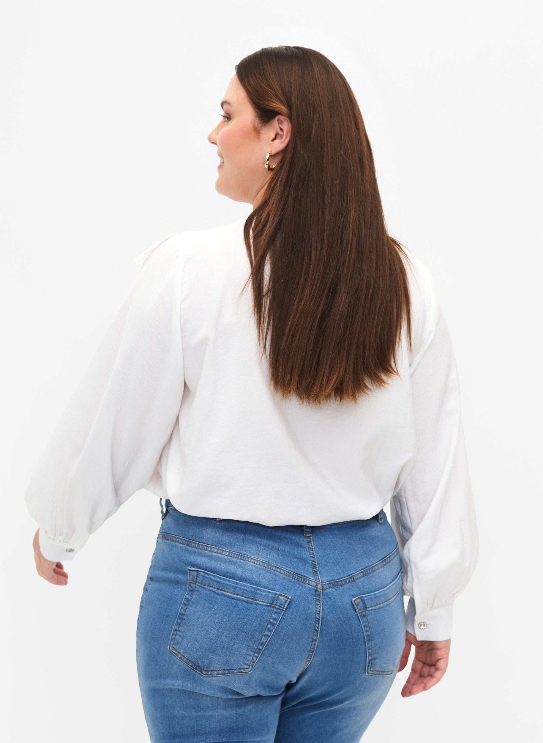 Zizzi Hemdbluse Viskose Rüschen Große Größen