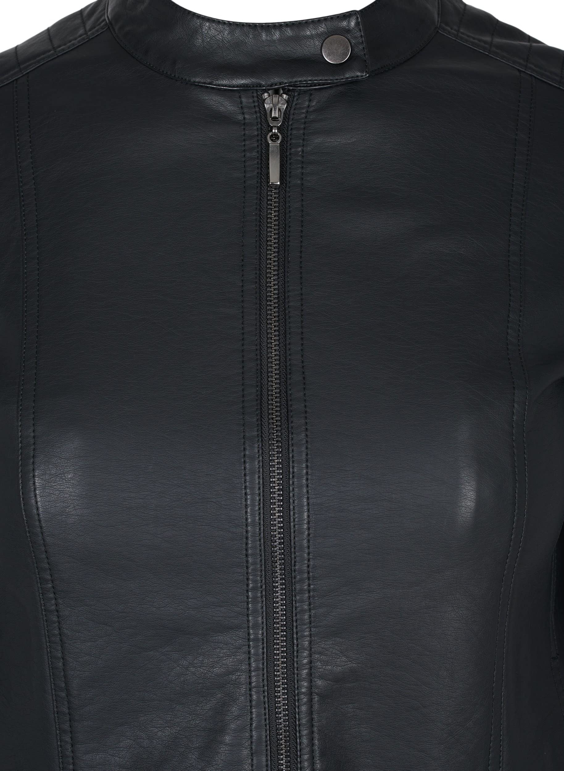 Zizzi Jackets Lederjacke Kunstleder Taschen Reissverschluss
