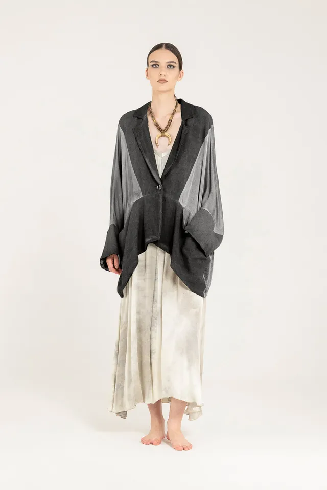 Sanctamuerte Capispalla Blazer Over Lungo Baumwolle-Satin