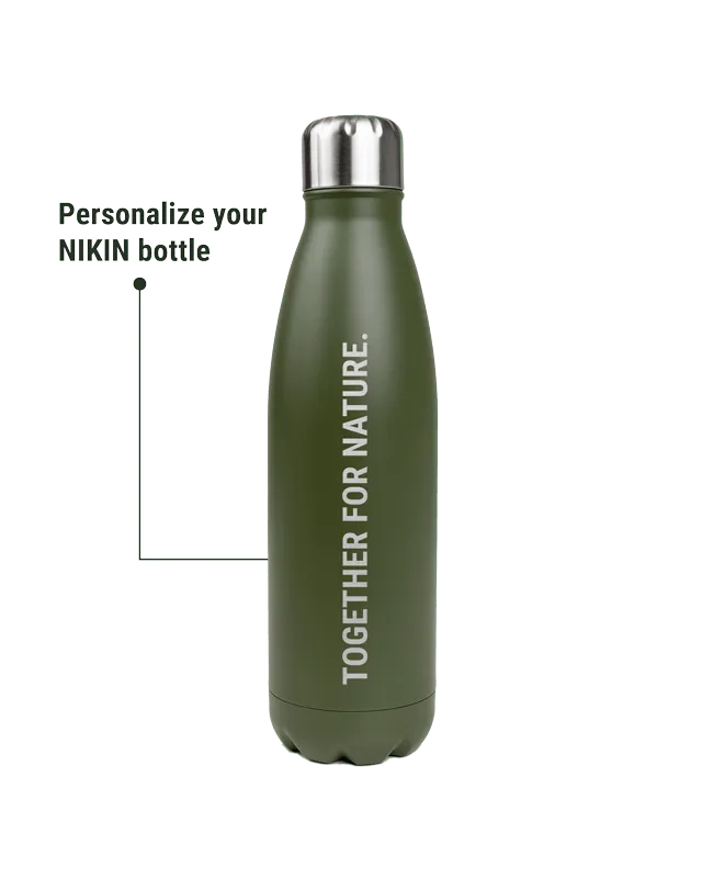 NIKIN TreeBottle personalisiert Trinkflasche Olive 500ml graviert
