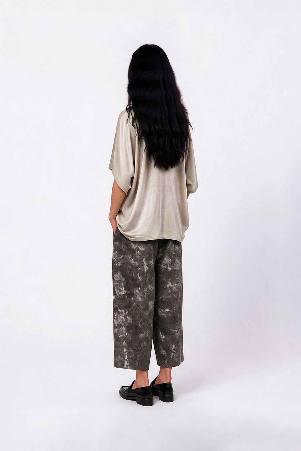 Sanctamuerte Pantaloni Pantalone Floreale Grigio Hose Balloon Grau