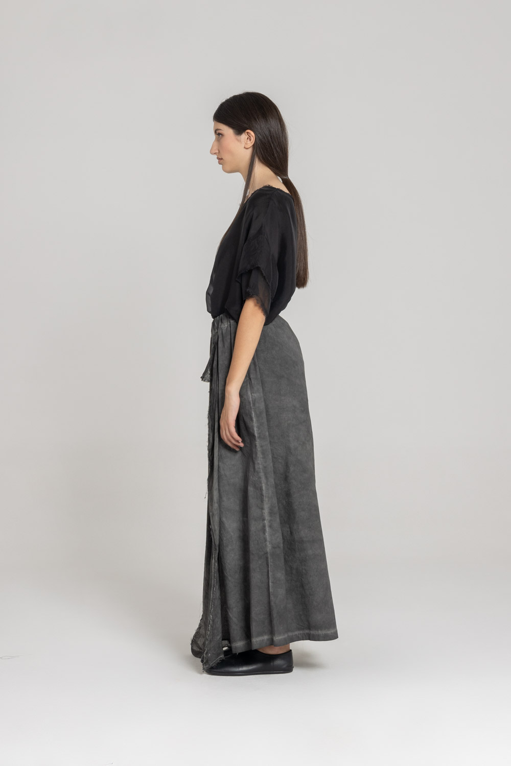 Sanctamuerte Pantaloni Palazzo Hose Viskose-Seide