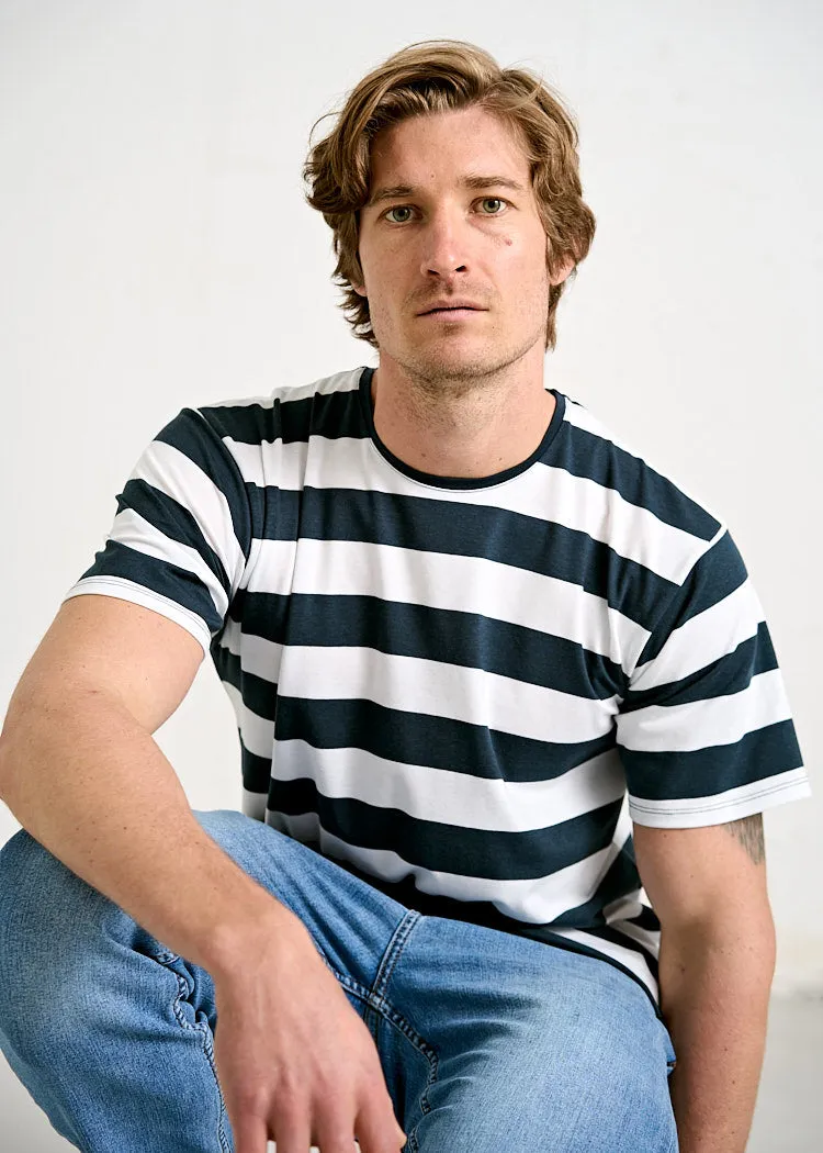 Wijld Timo Big Stripes Herren T-Shirt Gestreift Lyocell