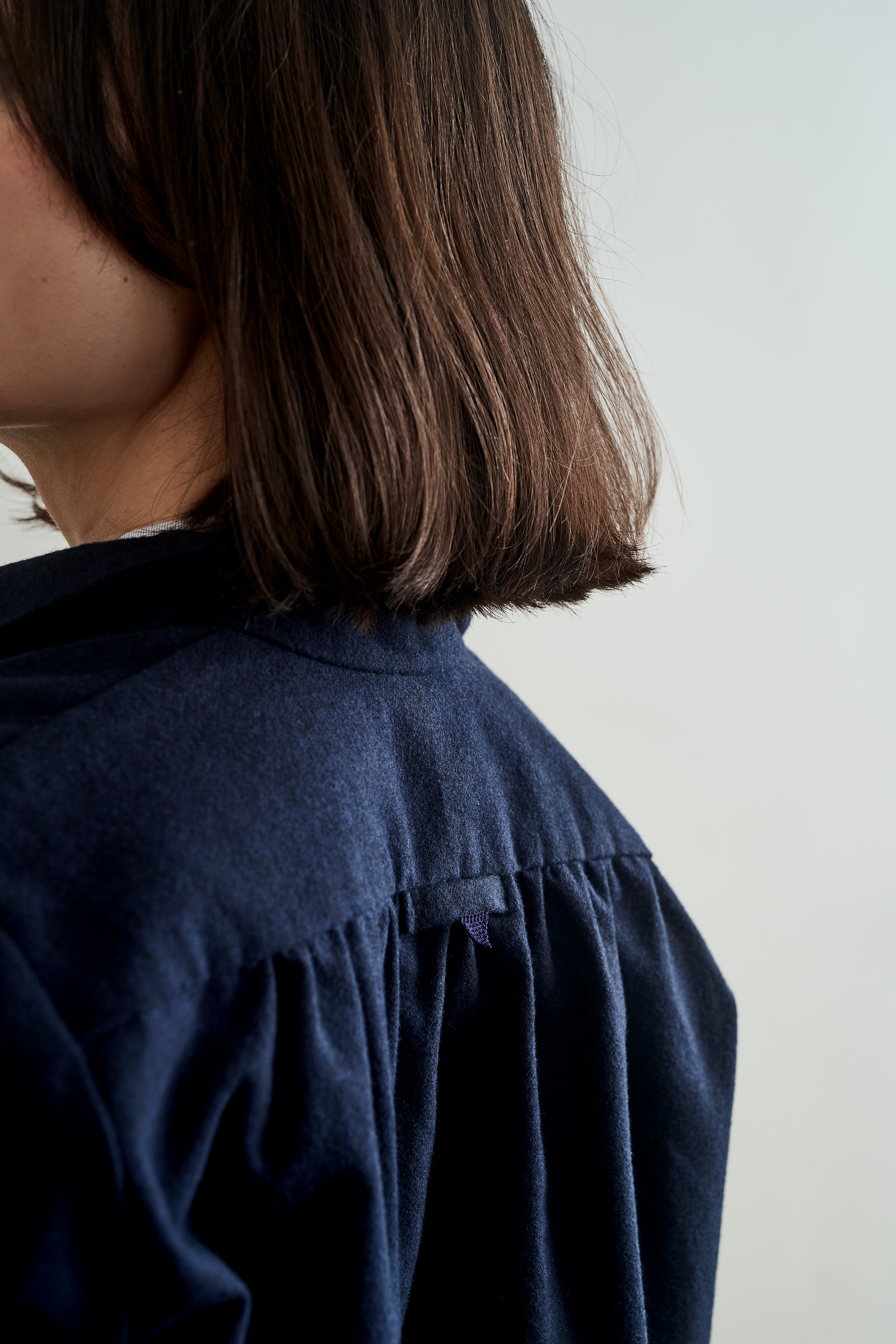 Christiane Strobel FINN Hemdjacke Bio-Flanell Blau meliert