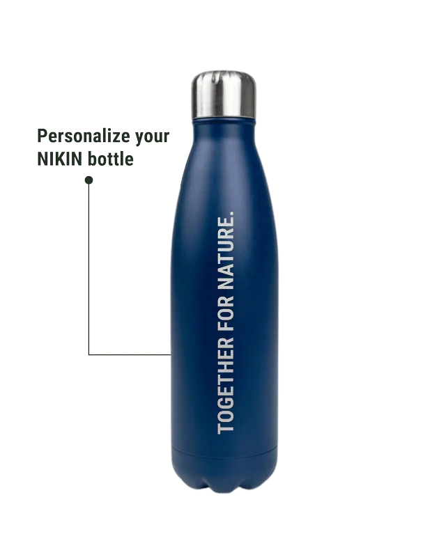 NIKIN TreeBottle Trinkflasche personalisiert Navy 500ml Edelstahl
