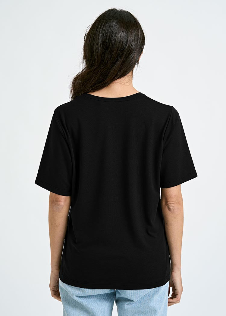 Wijld Tilda Black WoodShirt Damen Lyocell Basic