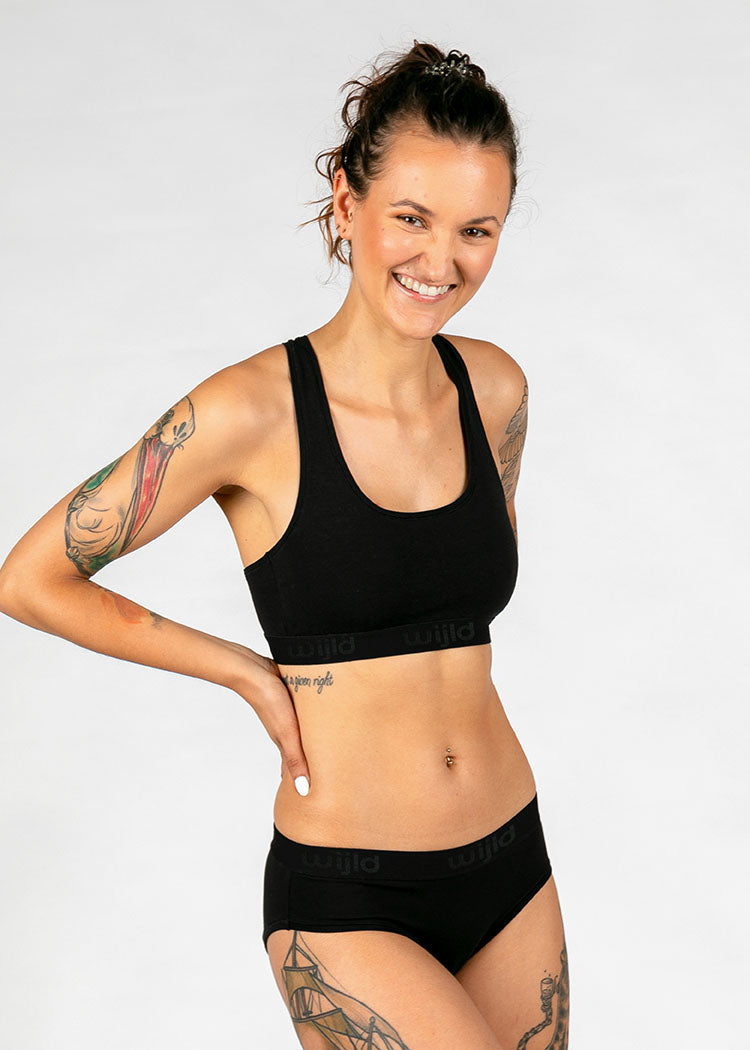 Wijld Marcy Black Damen Bustier Lyocell Bügellos