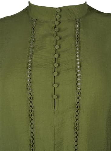 Zizzi Hemdkleid Viskose 3/4-Ärmel große Größen Spitze