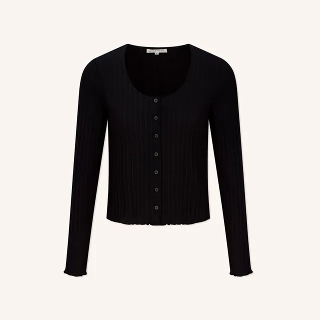Nordlicht Vida Jersey Cardigan Strickjacke schwarz Bio-Baumwolle