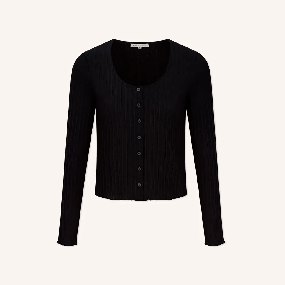 Nordlicht Vida Jersey Cardigan Strickjacke schwarz Bio-Baumwolle