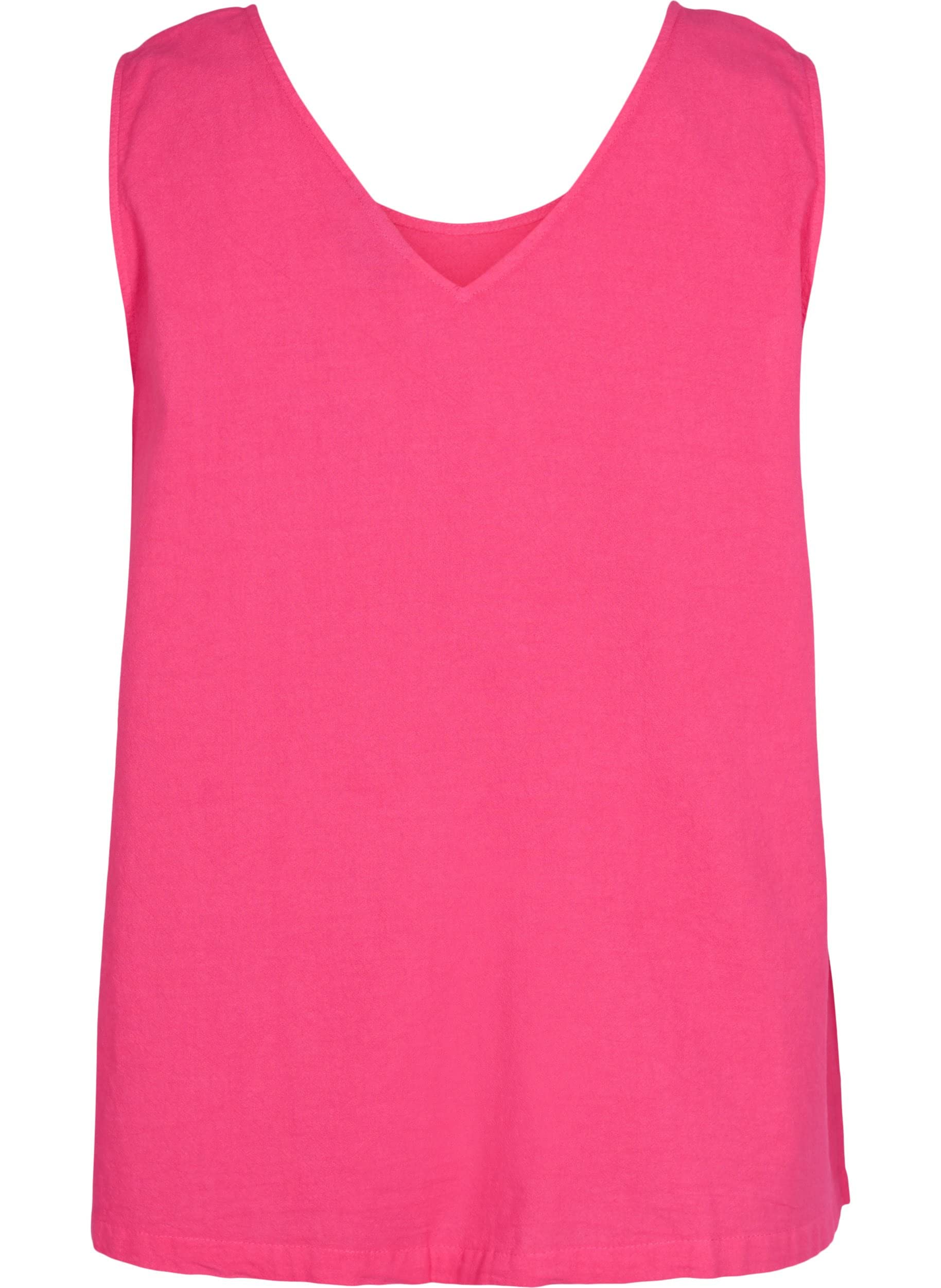 Zizzi Baumwolltop Damen Rundhals Top 100% Baumwolle A-Linie